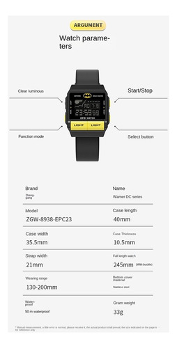 Reloj Electrónico Batman Ligero E Impermeable Para Jóvenes