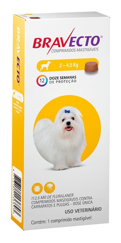 Antipulgas Bravecto De 2 A 4,5 Kg - Original Com Nota Fiscal