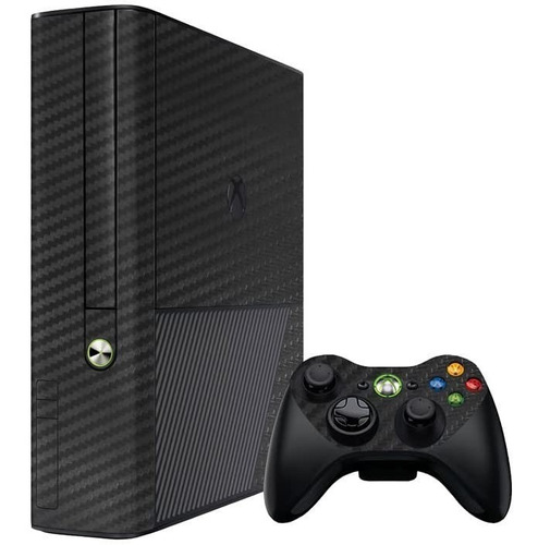 Skin Autoadherible Para Xbox 360 Elite Fibra Carbono Negro