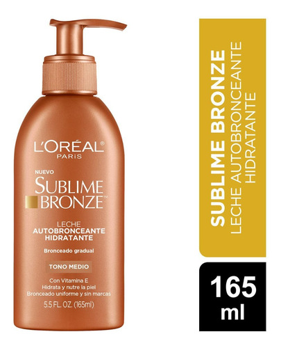 Autobronceante L'oreal Sublime Bronze Tono Medio 165 Ml