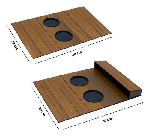 Porta Copos E Controles Remotos Combo Mdf Caramelo Esteiras Lisa