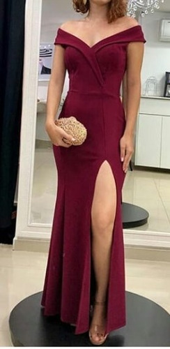 vestido longo de madrinha marsala