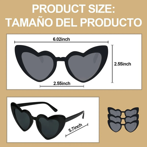 10pz Gafas De Sol Corazón Accesorios Moda Niñas Mujer Lentes