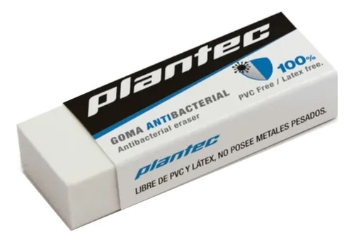 Goma Blanca Antibacterial Plantec Lapiz Borrar