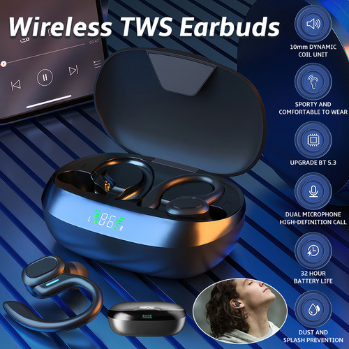 Auriculares Inalambricos Bluetooth 5.3 Con Microfono