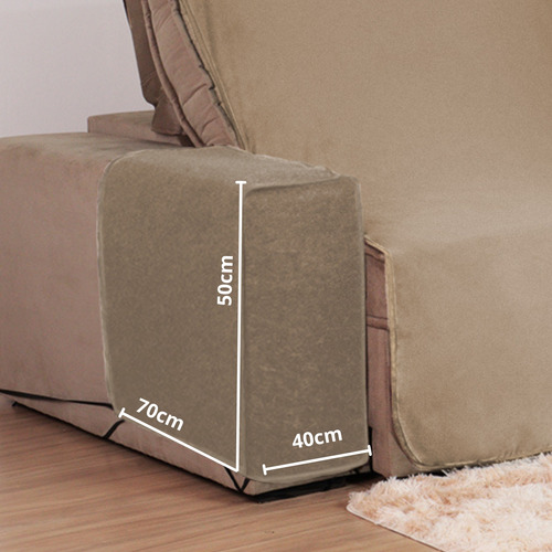 Kit Capa Sofá Retratil 2,40m E Proteor Antigato Suede Cor Bege