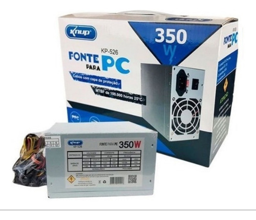 Fonte Para Pc Knup Kp-526 350w 110/220w Cor Prateado