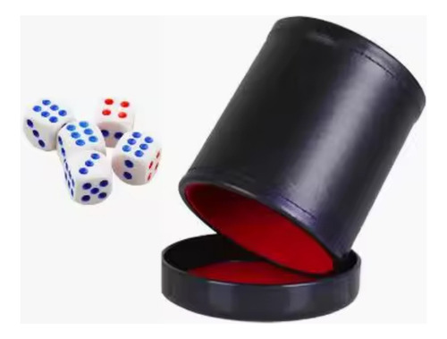 Dados Copo Premium Em Couro Com Tampa - Rpg /jogos Tabuleiro
