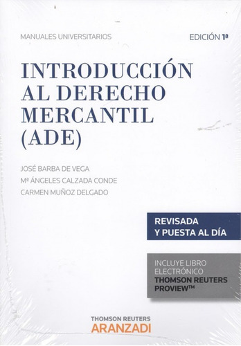 Introducción Al Derecho Mercantil (ade) (dúo)