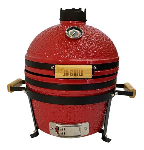 Kamado Jd Grill Parrilla Ahumador 16 P Rojo De Mesa Cuota -*