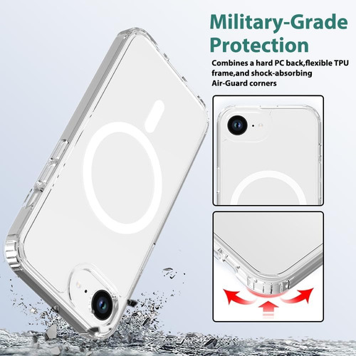 Funda Magnética Compatible Magsafe Para Iphone 16e 2025 Transparente Iphone 16e