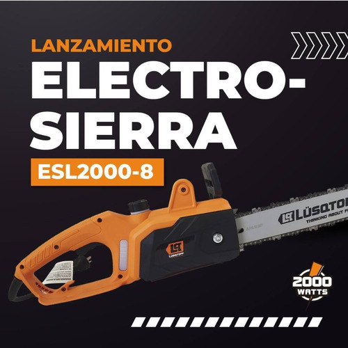 Imagen 5 de 9 de Electrosierra Motosierra Lusqtoff 2000w Espada 40cm Esl200-8