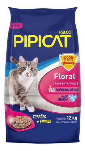 Areia De Gato Pipi Cat Floral 12kg