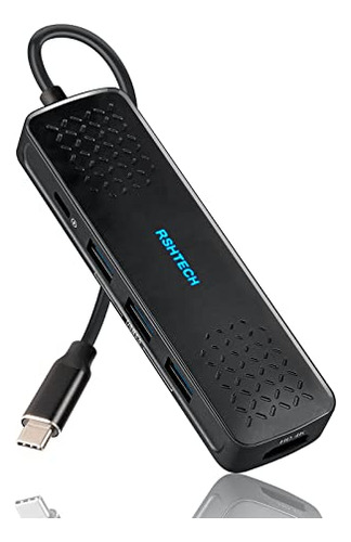 Adaptador Multipuerto Usb C Hub Rshtech 6 En 1, Adaptador Us