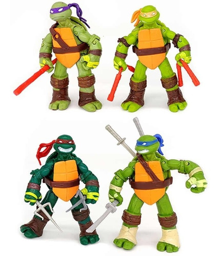 Colección X4 Figuras De Acción 12cm Tortugas Ninja  2030-6