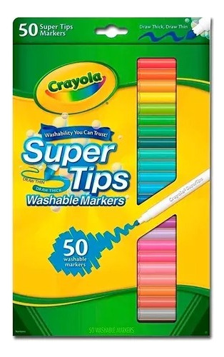  Crayola Super Tips Washable X 50 Marcadores Lavables