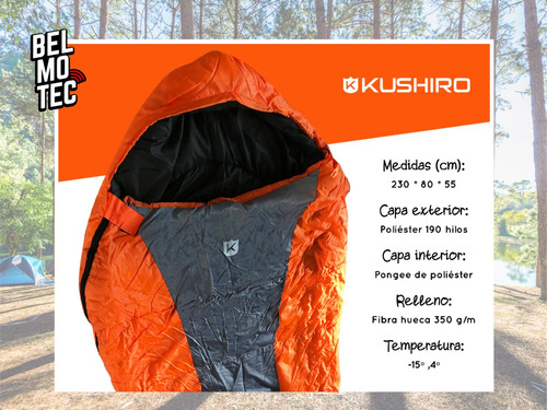 Bolsa De Dormir Sarcófago Pro -15 Grados Camping Kushiro