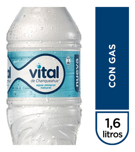 Agua Mineral Con Gas  Vital 1.6 Lt(4uni)super