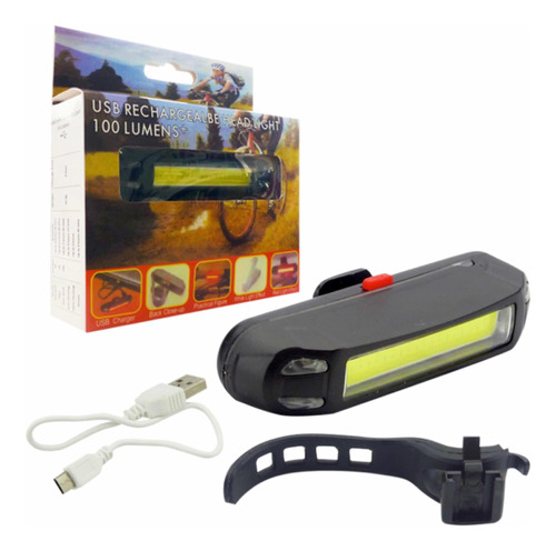 Luz De Bicicleta Comet Recargable Led Cob Tricolor