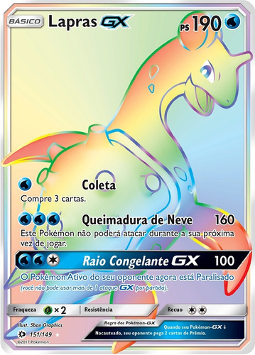 Cartas Pokemon Lapras Gx 151/149 Hyper Portugues Secret