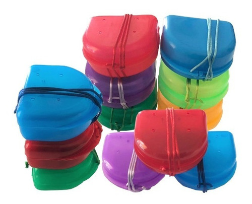 Kit De 12 Cajas Para Guardas De Ortodoncia Colores Surtidos