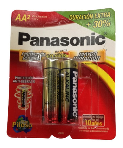  Panasonic Alkalina Aa Por2 Duración Extra 30%+