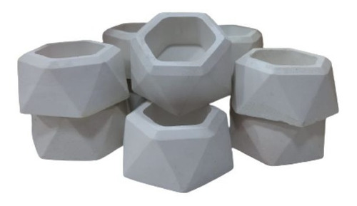 Maceta De Yeso Hexagonal X 30 Unidades 