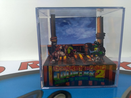 Diorama Cubo Donkey Kong 2 Nintendo Enfeite