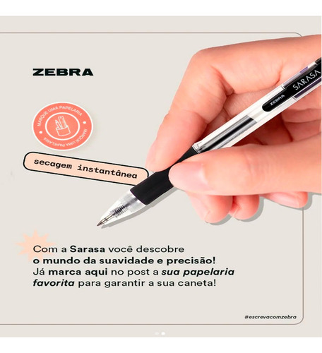 Caneta Gel Newpen Zebra Sarasa 0.7mm Retrátil Escolha A Cor