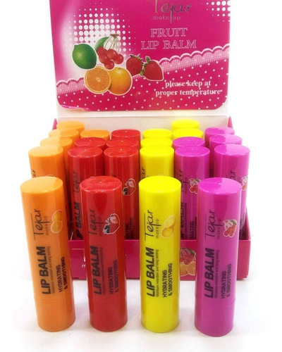 Imagen 3 de 10 de Brillo Balsamo Labial Lip Balm Tejar Fruit Caja 24 Unidades