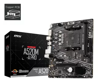 Placa de 3ª geração Msi A520m-a Pro Amd Ryzen 4000-g Series Y