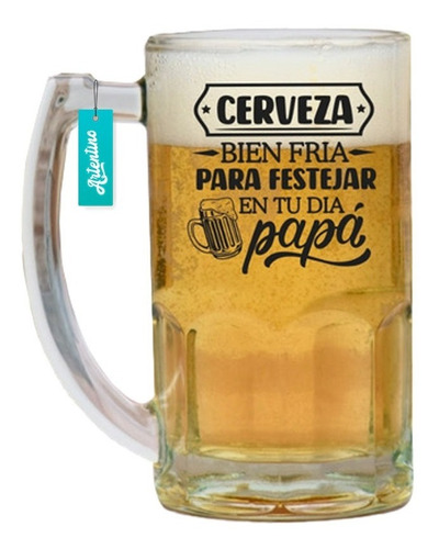 Imagen 1 de 5 de Vaso Chopp Cerveza Cervecero Vidrio Diseño Artentino Papá