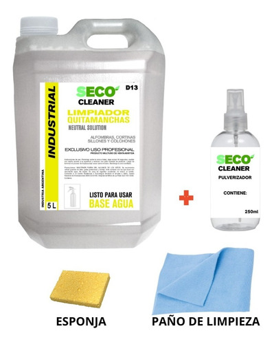 Quitamanchas En Seco 5 L Telas Cueros Plastico Gomas