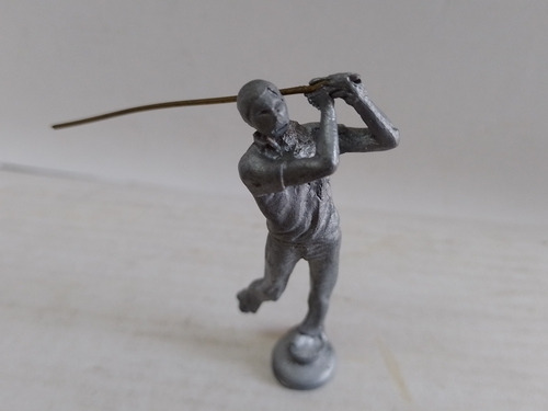 Adorno Jugador De Golf De Metal Con Base En Un Solo Pie (Usado)