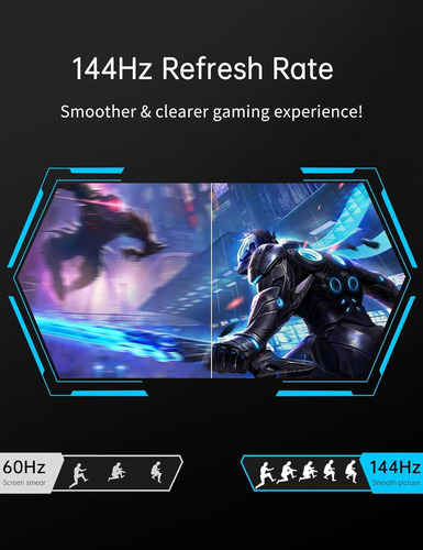 Monitor Portátil Para Juegos 2k 144 Hz, 16 Pulgadas, Qhd Hdr