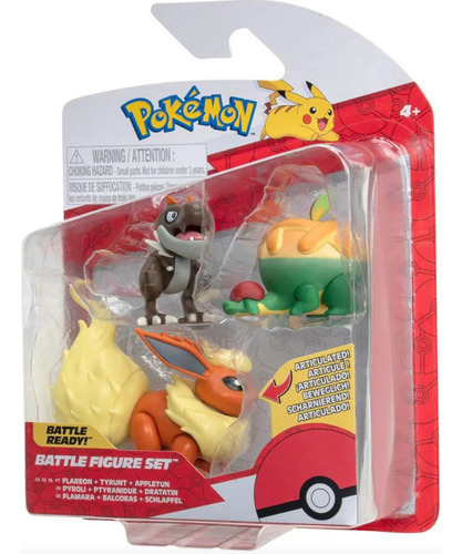 Pokemon Battle Figure Set - Flareon + Tyrunt + Appletun