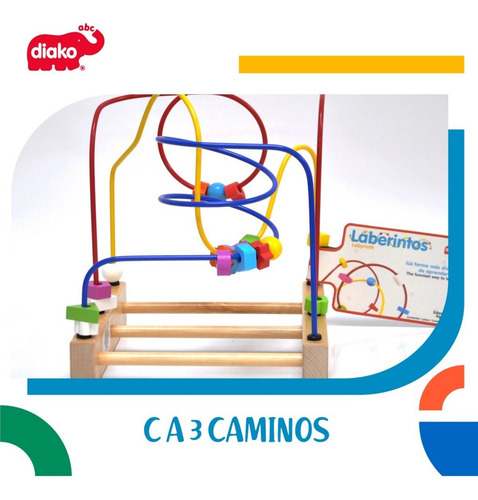 Laberinto Didactico 3 Caminos - Juguete Didactico | Diako Color Multicolor