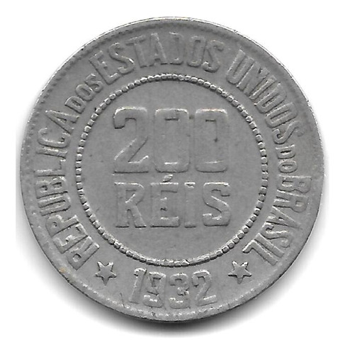 Brasil Escasa Moneda 200 Reis Año 1932 Km 519 -  M. Buena++