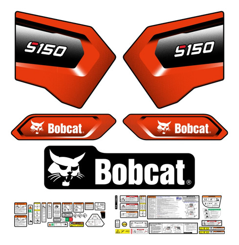 Adesivos Faixa Mini Carregadeira Bobcat S150 2020 Etiquetas