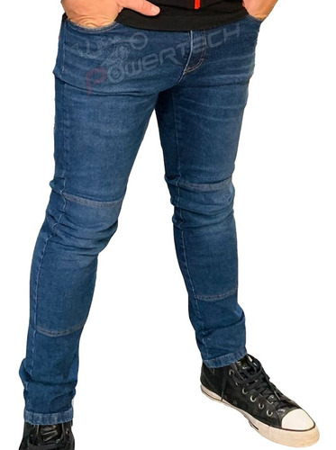 Pantalon Jean Kevlar Qobu Classic Denim Con Protecciones