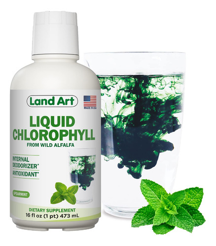 Land Art Clorofila Líquida Sabor Menta 16 Oz Detox