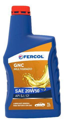 Aceite Fercol Gnc Multigrado 20w-50 1 Lt