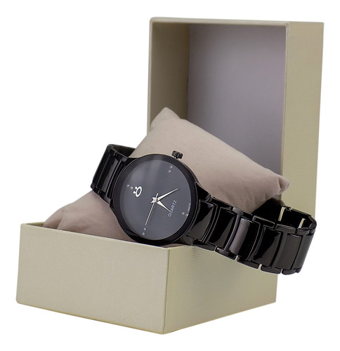 Kit Relógio Feminino Orizom Original Preto Caixa