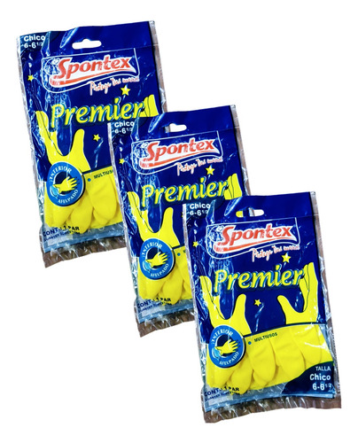 Guantes De Látex Para Limpieza(multiusos)spontex Set 3 Pares Amarillo