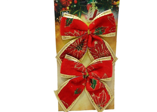 Imagem 1 de 1 de Kit 12 Laço Vermelho Enfeite De Árvore De Natal 12 Cm Bonito