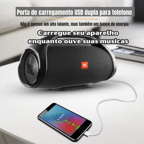 Caixa De Som Portátil Wireless Speaker 15h De Duração Usb Preto