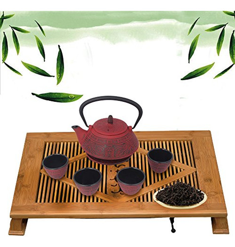 Juego De Té Con Tetera De Hierro Fundido Japonés De 26 Oz C