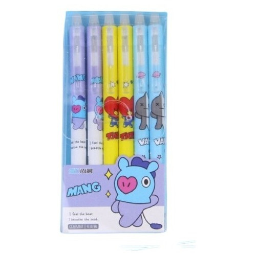 Set De 6 Lapiceros Borrables Kawaii