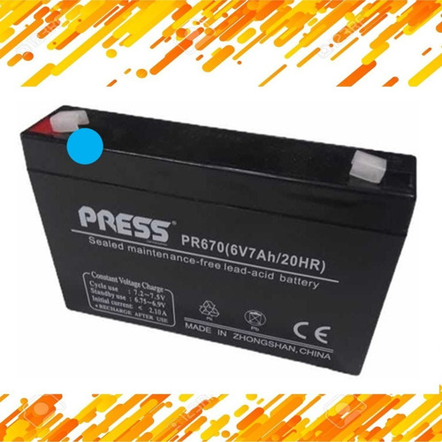 Acumulador 6v 7ah Gel Pila Juguetes 3-fm-7 Recargable