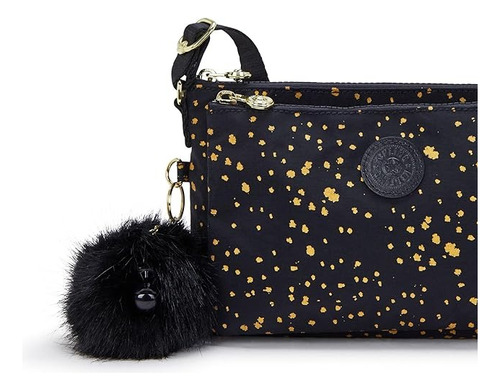 Bolsa Kipling Crossbody Mikaela Original Golden Night Puntos Dorado Negro